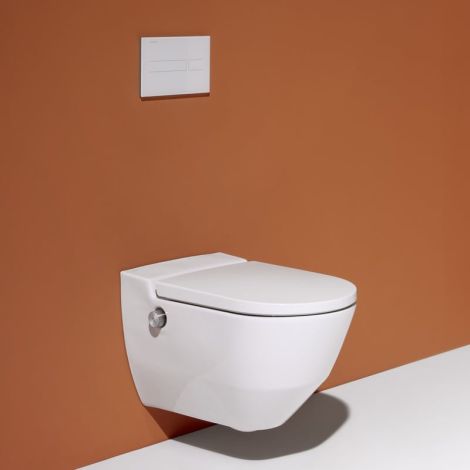 LAUFEN Cleanet Navia toaleta myjąca wisząca 58 x 37 cm z deską WC z CleanCoat (LCC), kolor biały  H8206014000001 H8206014000001 od 
