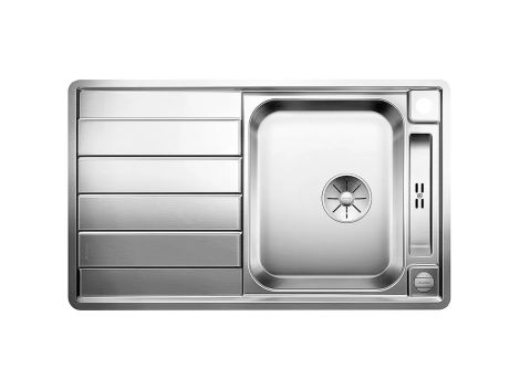 BLANCO AXIS III 45 S-IF zlewozmywak 86x51 cm odwracalny, korek auto., InFino, deska szkło białe, stal polerowana 522102 522102 od 